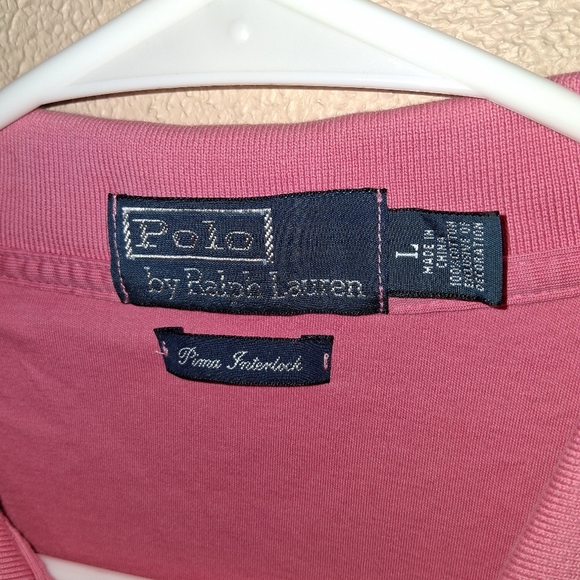 Polo Ralph Lauren Classic Fit Soft Pima Interlock Polo Top Pink L - Picture 5 of 6